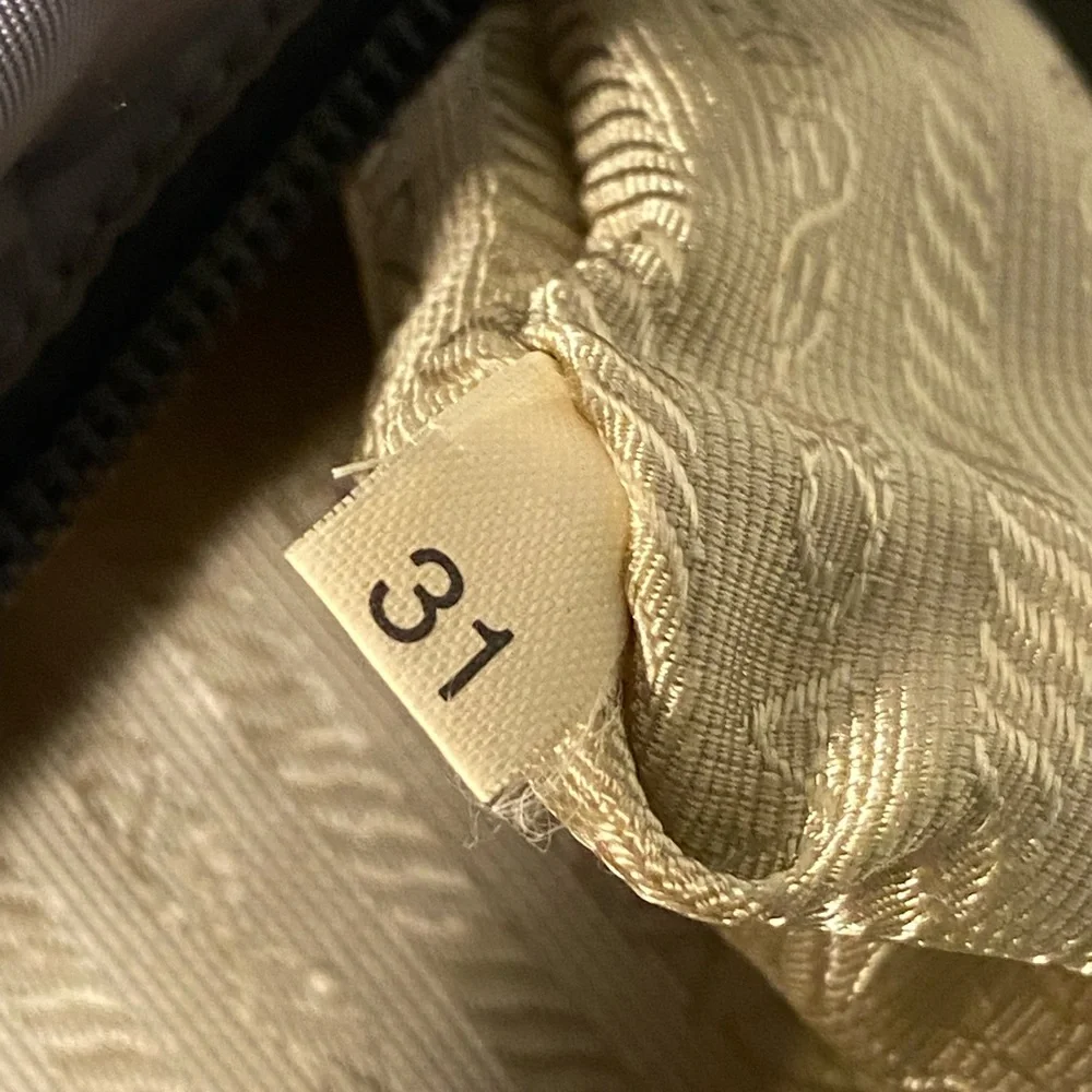 Prada Gray Nylon Satchel with Tan Leather Handles